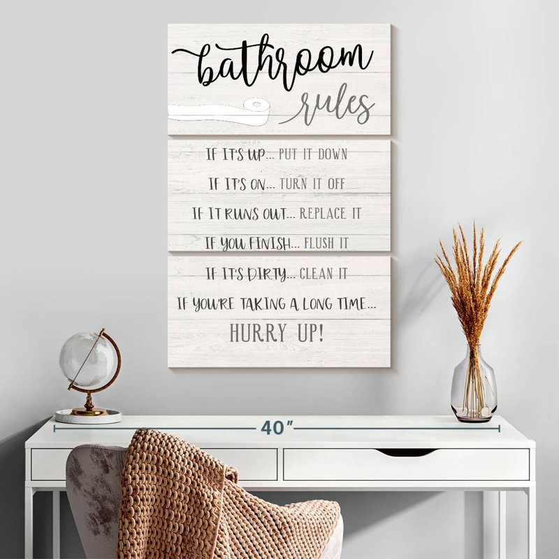 Tergel Hurry Up Bathroom Rules, 32" H x 20" W