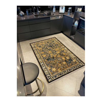 Tapis décoratif beige à motif tissé beige