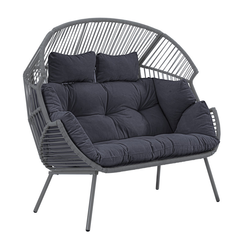 Cocona 2 Seat Standing Egg Chair, Grey, Grey
