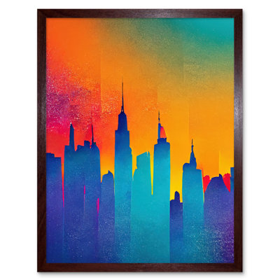Modern Abstract New York Sunset Skyline - Print