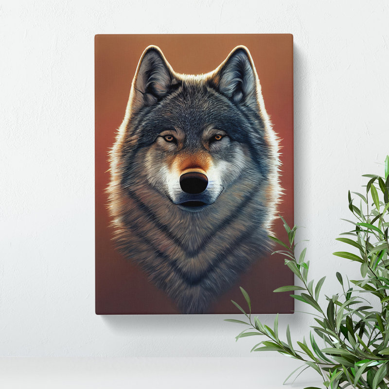 XC1022-5067X Watchful Wolf No.3 - Wrapped Canvas Print, 50cm H x 35cm W x 3cm D