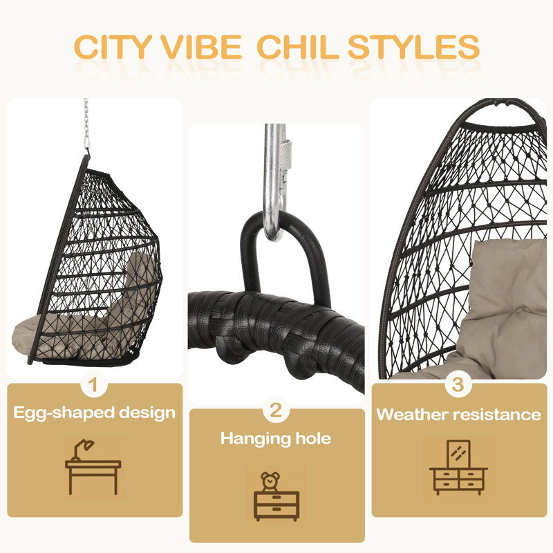 Foldable Hanging Chair, Beige