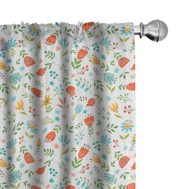 Paire de rideaux semi-transparents avec passe-tringle, 28 po x 95 po