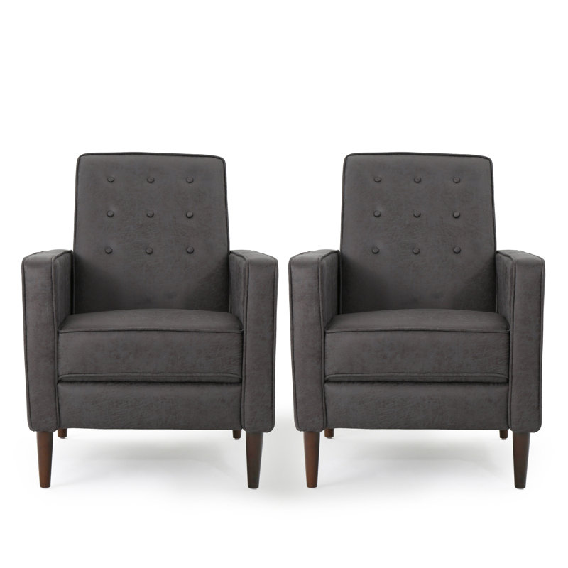Fauteuil club inclinable manuel de 28 po de largeur Fifine, Microfibre 100 % polyester ardoise