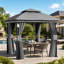 Louvre Steel Double Roof Soft Top Gazebo With LED Lighting And Bluetooth Speaker,Netting And Pravicy Curtains-1883358963-1883358973