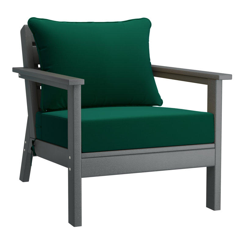 Hydea Deep Seating Chair With Cushions, Green, Gray