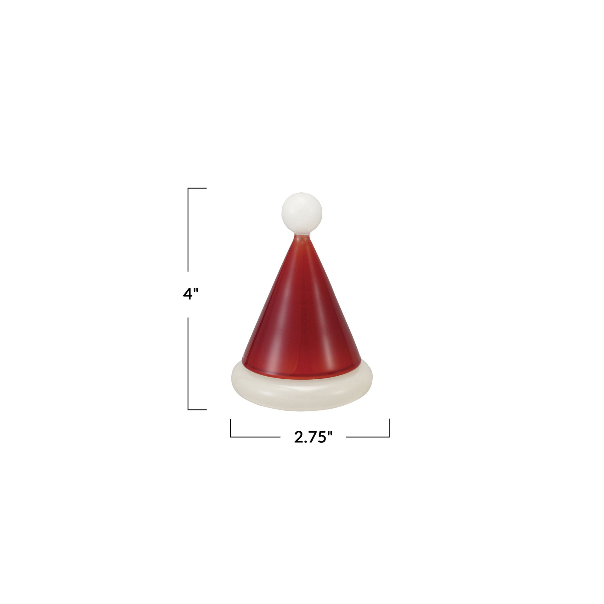 Glass Santa Hat Shaped Toothpick Holder