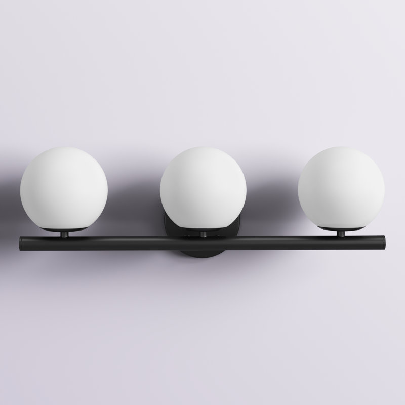 Éclairage pour meuble-lavabo noir mat Atice, 3