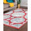 Tapis oriental en polypropylène tissé à la machine en rouge / gris / bleu-635400889