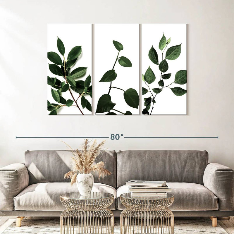 " Leaf Branches " 3 - Pieces, 36" H x 57" W x 1.25" D