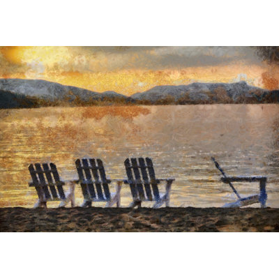 Painted Adirondack Chairs - Wrapped Canvas Art Prints