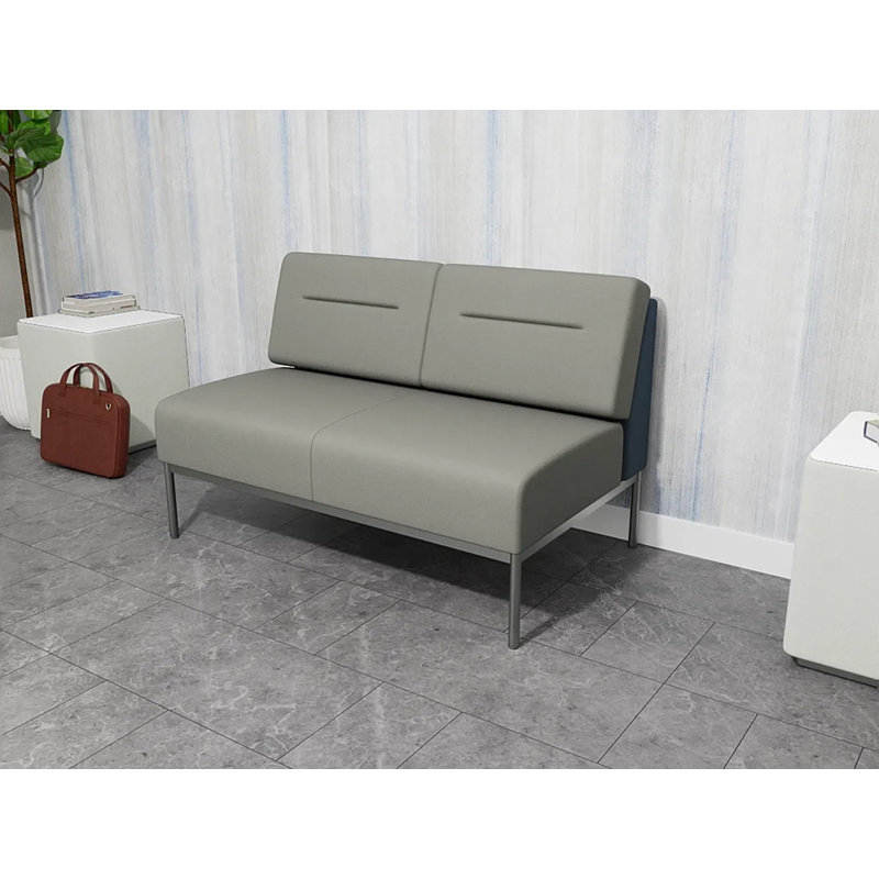 Darsey Lounge Reception Armless Loveseat, Silver, Patriot Plus Dove, Without Power