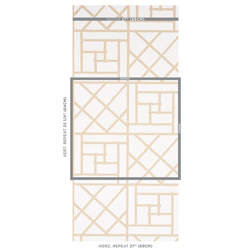 Schumacher x Cristina Buckley Trellis Wallpaper, Sand
