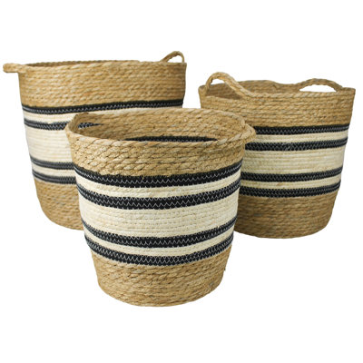 Bayou Breeze Maize Striped Storage Basket