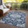 Machine Washable Indoor/Outdoor Xhevrie Blue Rug