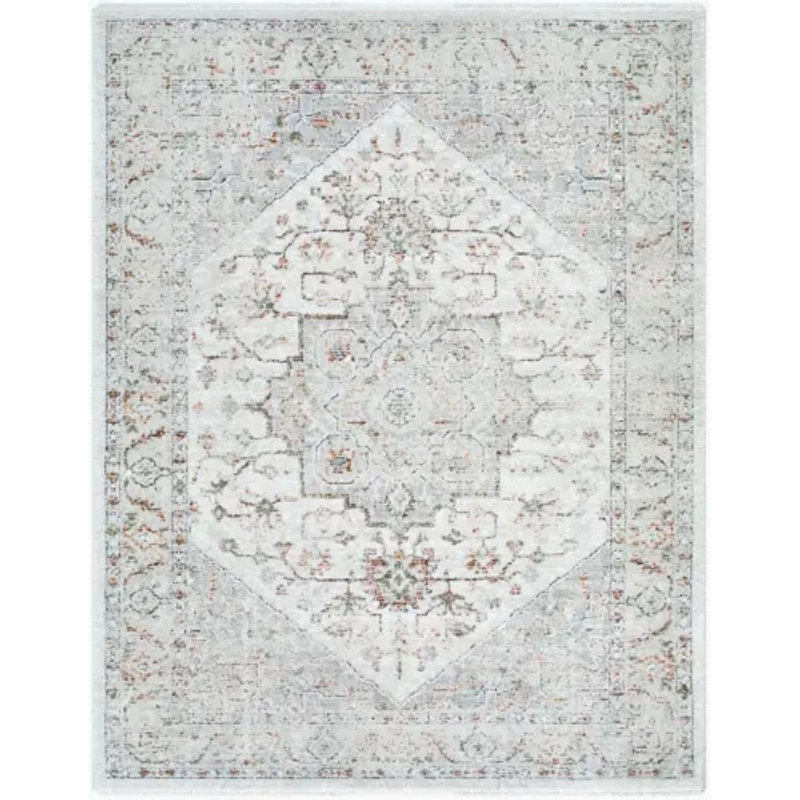Wahnetta tissé à la machine, Ivory/Cream/Brown/Orange/Green/Black, Rectangle 7'10" x 10'