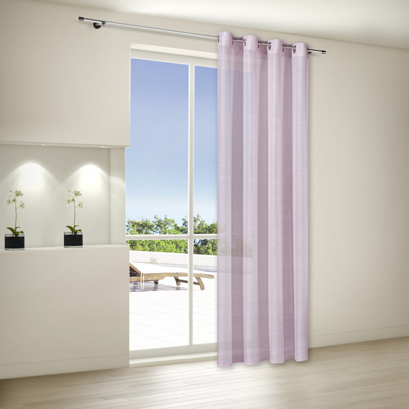 Holeman Sheer Curtain Single Panel, Pink