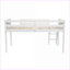 Lit mezzanine simple en bois de pin simple avec échelle convertible, sans sommier tapissier - idéal pour les chambres d'amis / secondes-191256961