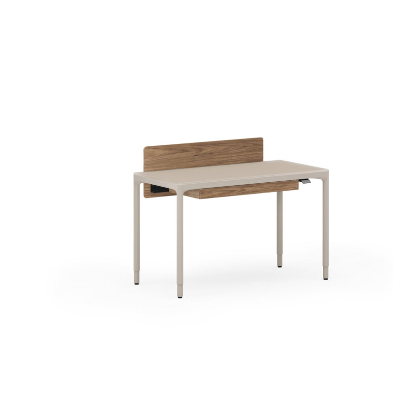 Luma Office - Adjustable Back Panel - Small - Natural Walnut, 14" H x 38.5" W x 3.5" D