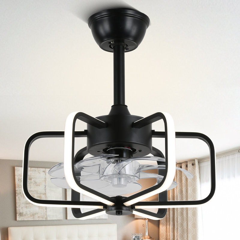 20" Modern Ceiling Fan w Dimmable LED Light Kit & Quiet DC Motor 6 Speed w Remote and App Control