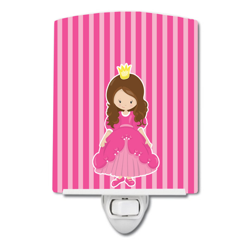Éclairage de nuit en céramique brunette fille princess