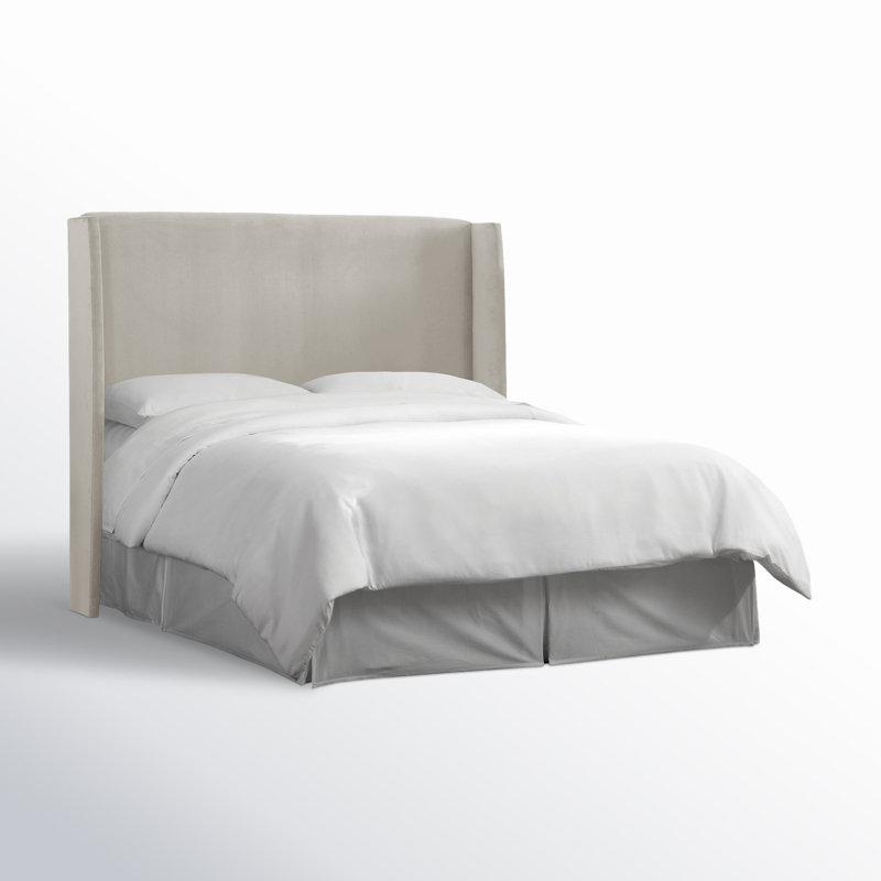 Tilly Upholstered Headboard, Full, Bella Light Gray Performance Velvet