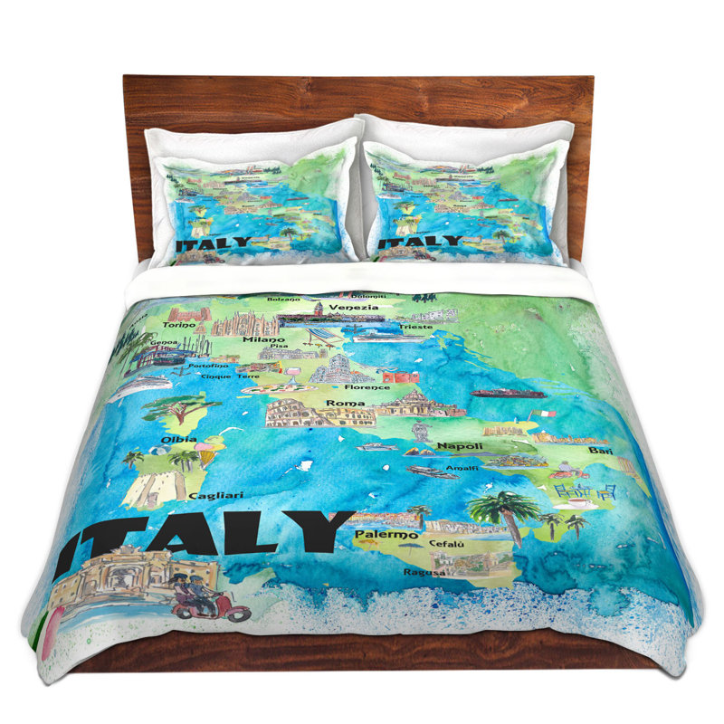 Ensembles de housse de couette DiaNoche en microfibre par Markus Bleichner - Italie Carte touristique 2