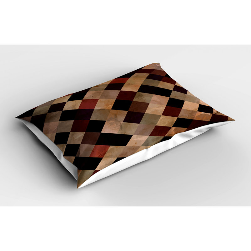 Black/Brown Polyester Microfiber Piece Sham, Twin