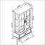 Vitrine vitrée éclairée avec tablettes réglables en verre 2 portes et 1 tiroir-1850103646