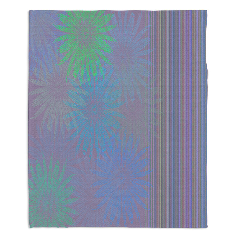 Jeté / motif floral, l 51 po x L 60 po, Mauve
