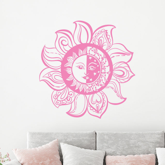 Astrology & Stars Non-Wall Damaging Wall Decal, Soft Pink