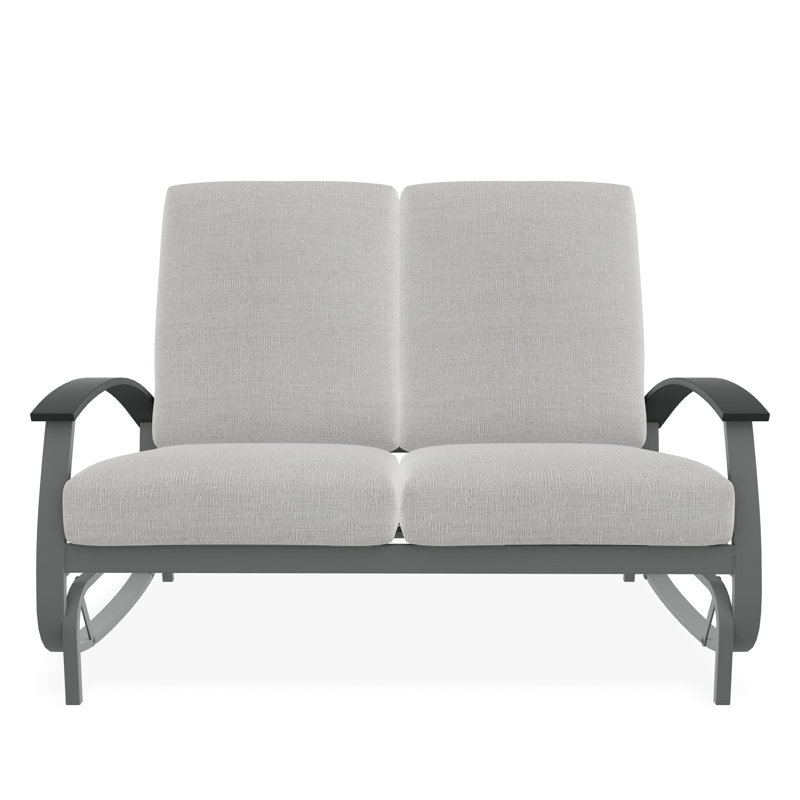 Belle Isle Cushion Deep Seating 2-Seat Glider, Graphite, Hither Pewter