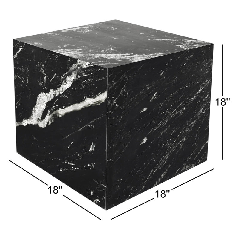 Bolzano Stone End Table, Black