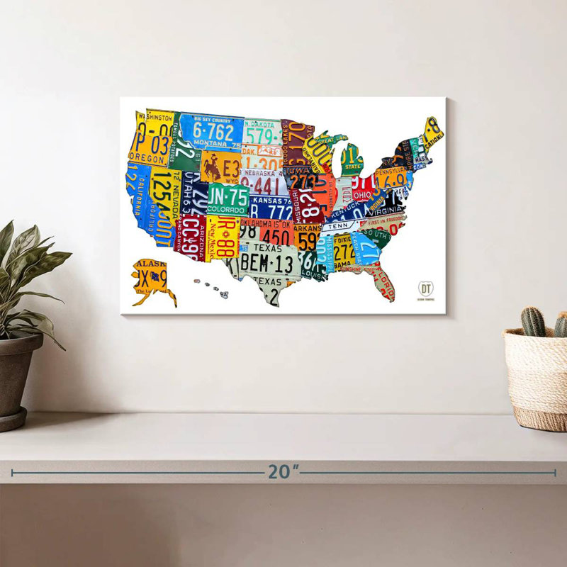 Carte de plaque minéralogique USA II, H 8 po x l 12 po
