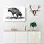 Striped Hyena In Black And White by George Shaw - Wrapped Canvas Print-55318616