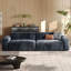 Canapé modulaire en chenille bleue-2008284918