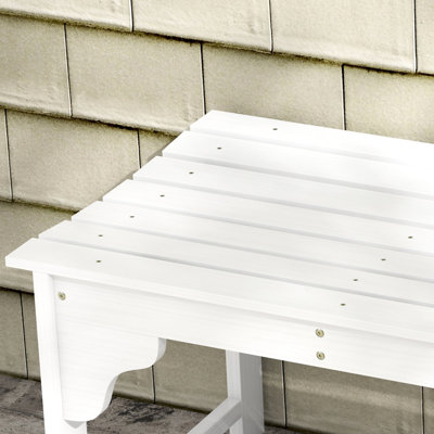 White Garden Bench With Slatted Seat For Front Porches, Gardens Strong Powder-coated Steel Frame Outdoor Chairs, Supporting 264 Lbs