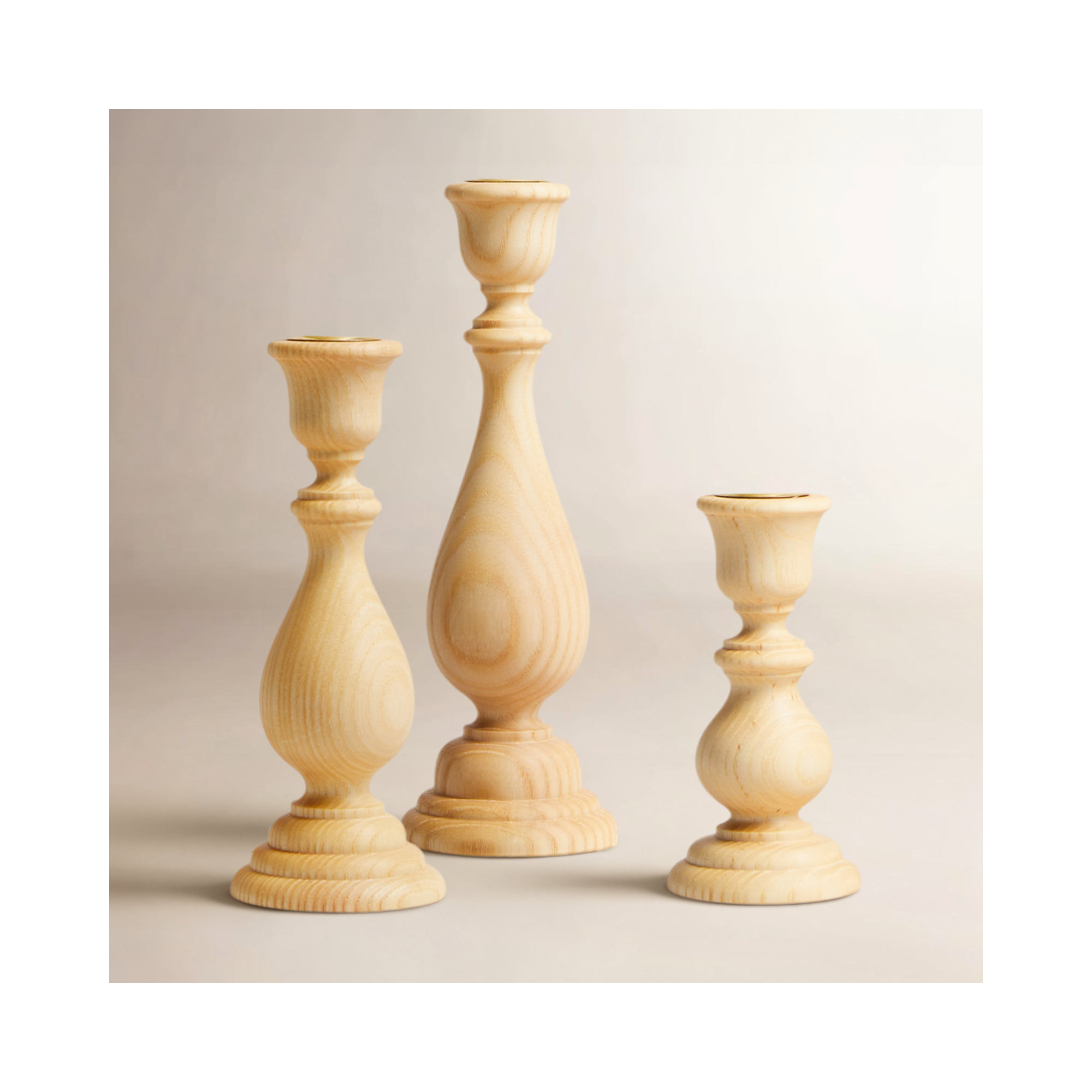 Essex Candlestick, Natural, Small: 5.5" X 2.5" 