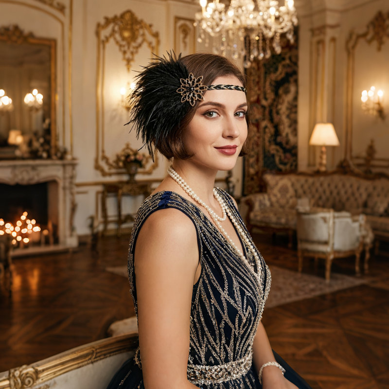 4 pièces de bandeau rétro de style Gatsby des années 1920