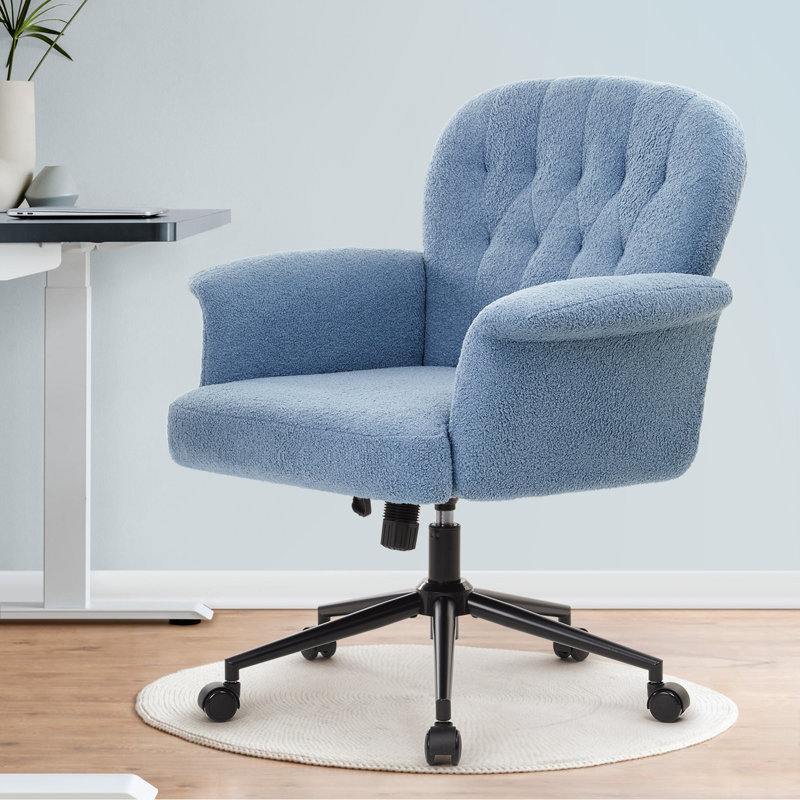 Upholstered Swivel Armchair, Blue
