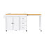 Îlot de cuisine 74,8 po avec table de salle à manger extensible, chariot de rangement de cuisine avec 3 tiroirs, prise de courant, îlot de cuisine sur roulettes avec support à épices et armoire à 2 portes, pour la cuisine-129761747