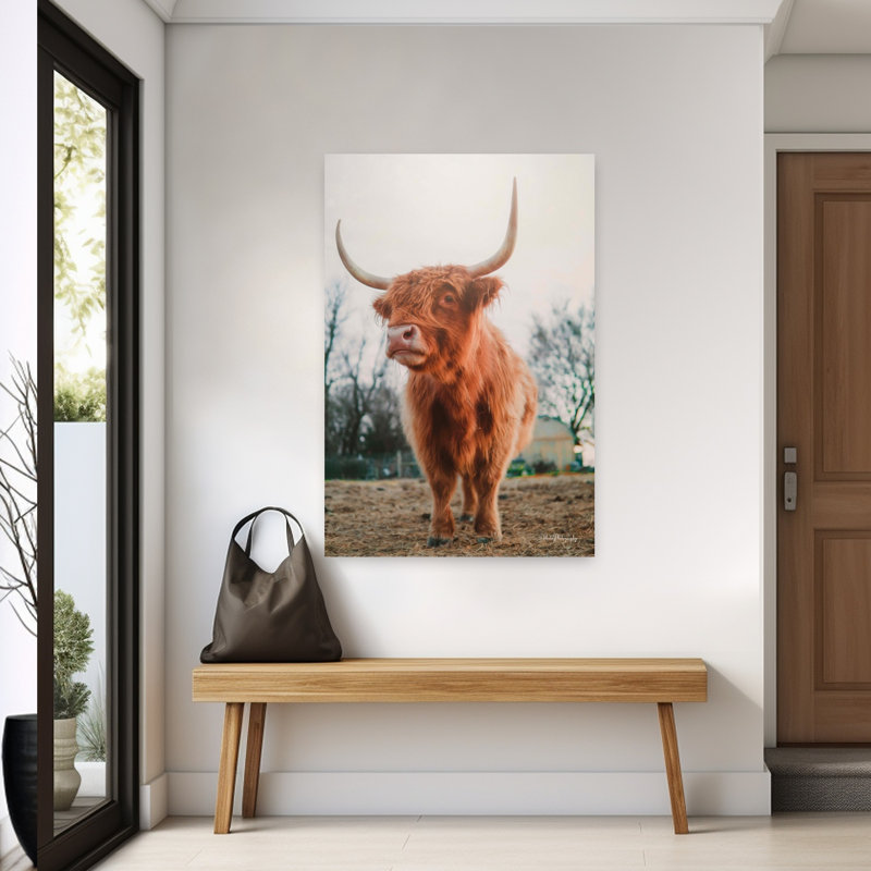 «Hello There I», portrait de vache contemporain abstrait, H 60 po x l 40 po