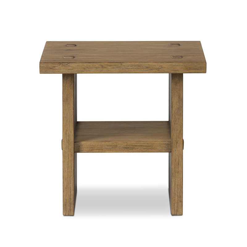 Zeno End Table, Distressed Blonde Oak
