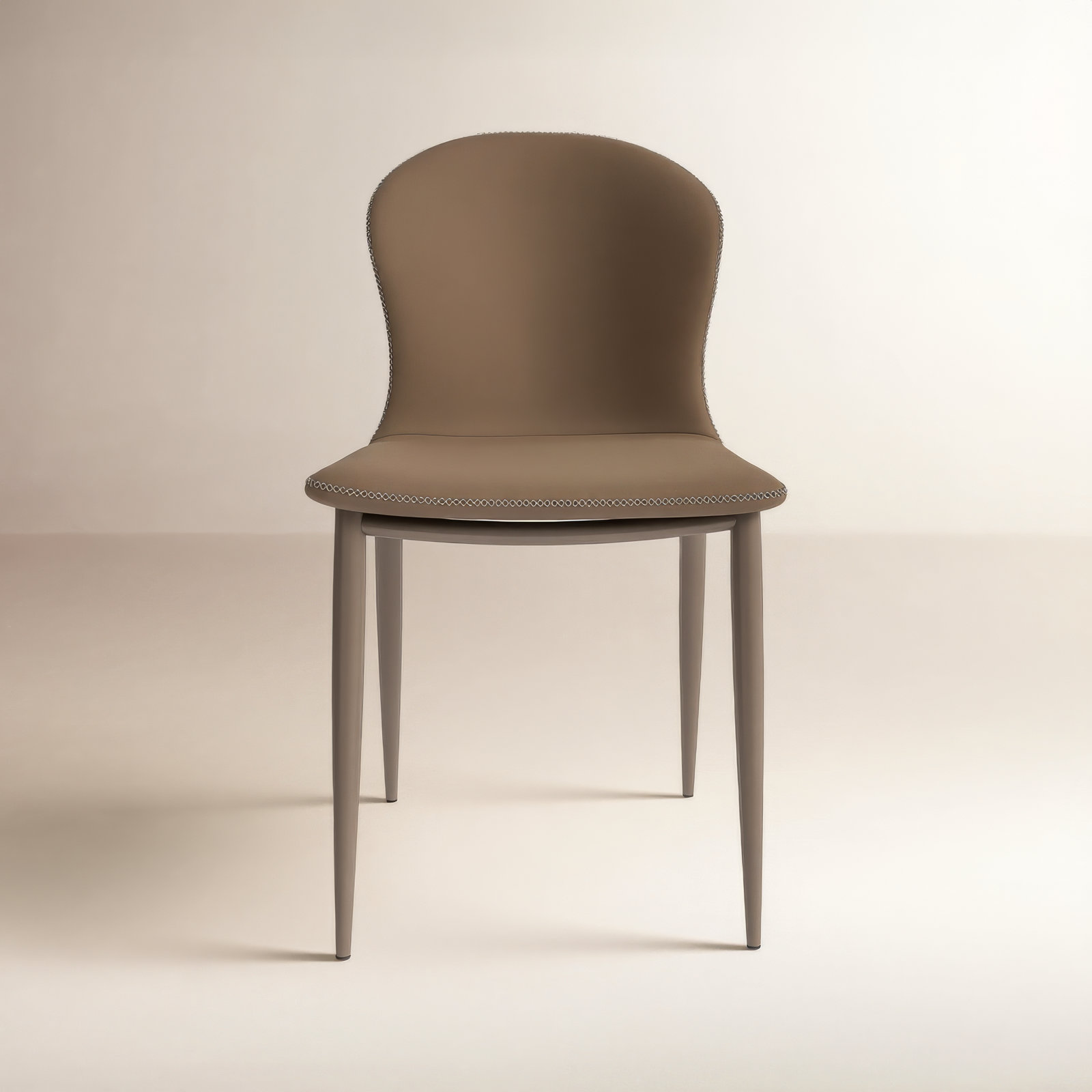 Steves Fabric Metal Side Chair Dining Chair, Light Brown, Single