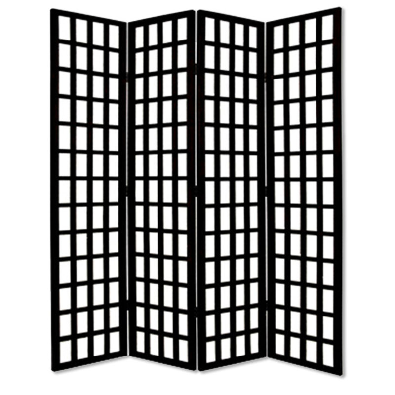 Cloison pliante en bois massif l 80 po x H 96 po, Noir