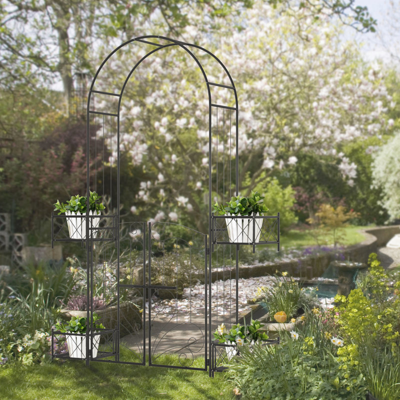 Barrière de jardin en métal, noire, supportant la croissance de la vigne et vignes de décoration de mariage décorant des mariages