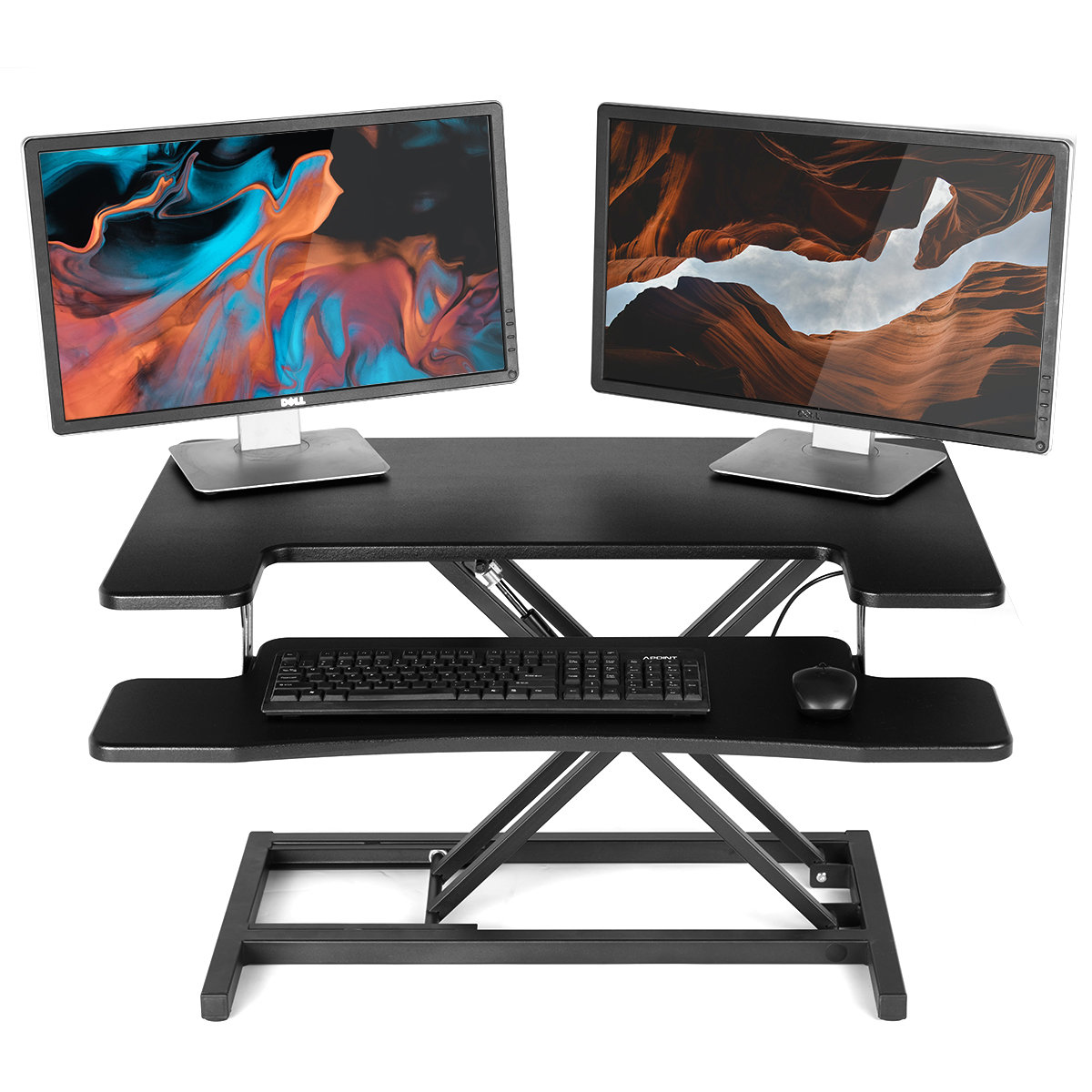 Inbox Zero Adjustable Metal Base Standing Desk Converter