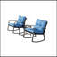 Ensemble de bistro 3 pièces pour terrasse avec coussin bleu pour jardin
