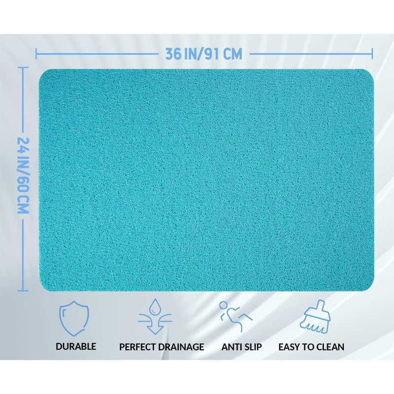 Tapis de douche antidérapant à séchage rapide, Turquoise Blue