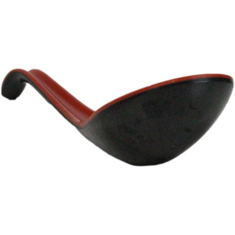 Ensemble de 12 cuillères à soupe asiatiques en mélamine avec louche Contemporary, Rouge / noir
